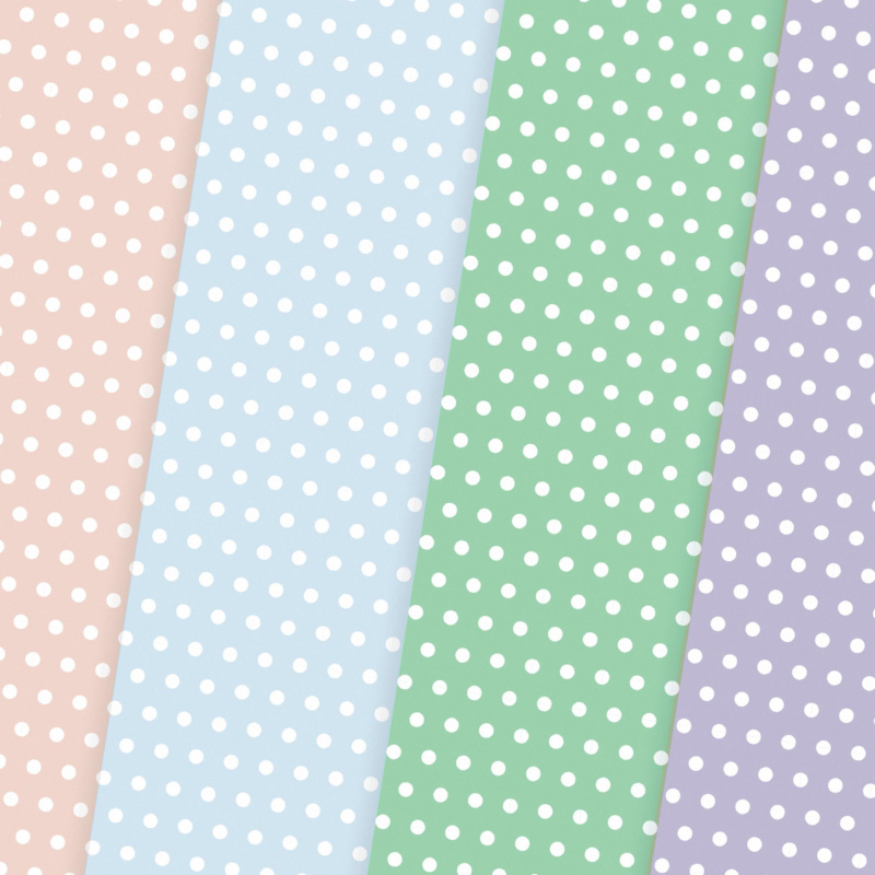 Galeria Papieru Ozdobný papír A4 Polka Dot - 200 g/m2, pastelový, 20 listů