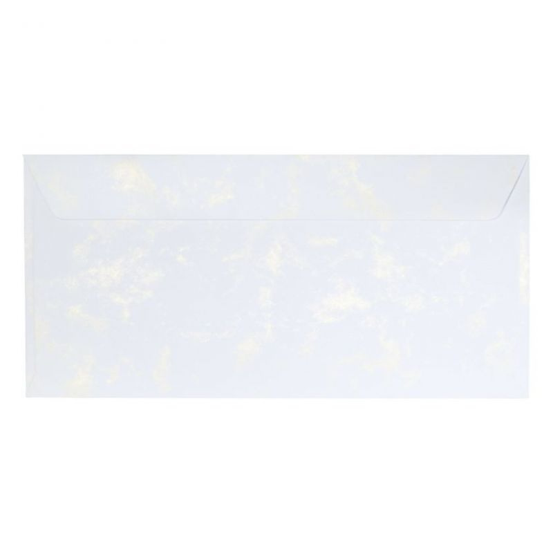 Galeria Papieru Ozdobné obálky Mramor - DL, 120 g/m2, bílé/zlaté, 10 ks