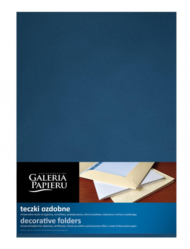 Galeria Papieru Papírové desky s chlopněmi Millenium - metalické, modré, 5 ks