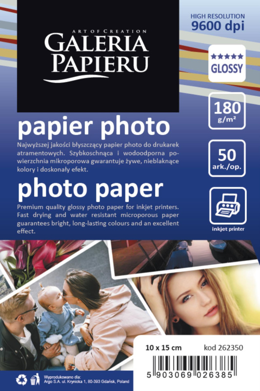 Galeria Papieru Fotopapír - 10 x 15 cm, 180 g/m2, lesklý, 50 listů