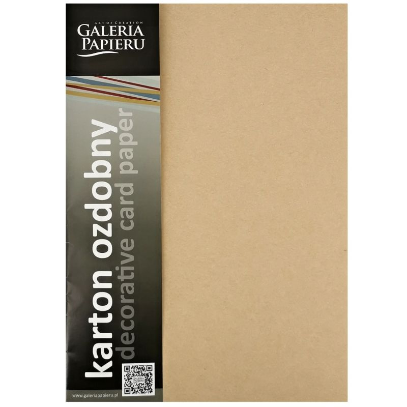 Galeria Papieru Ozdobný papír A4 Nature - 220 g/m2, tmavě béžový, 20 listů