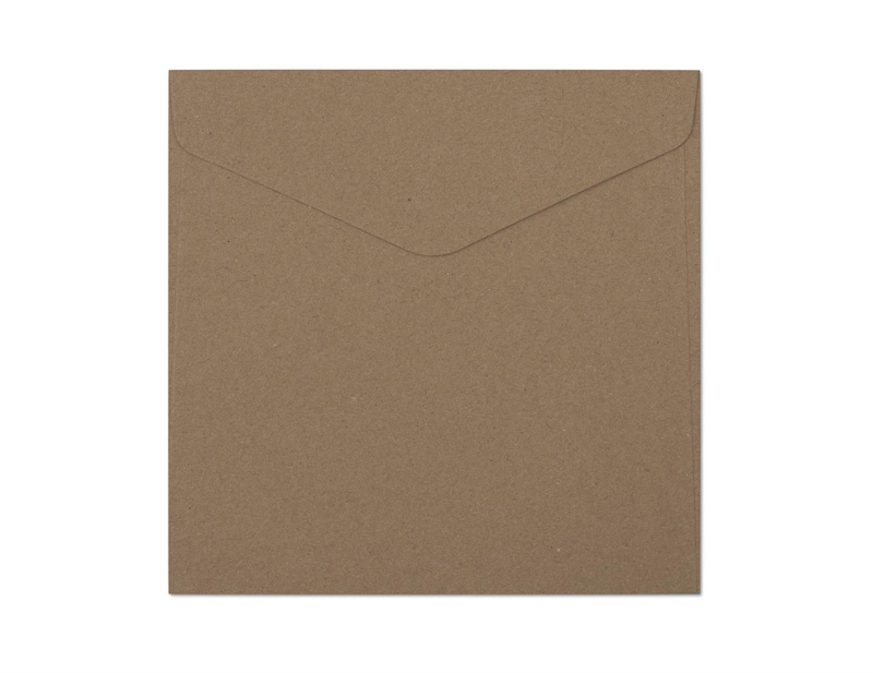 Galeria Papieru Ozdobné obálky Kraft - 16 x 16 cm, 120 g/m2, tmavě béžové, 10 ks