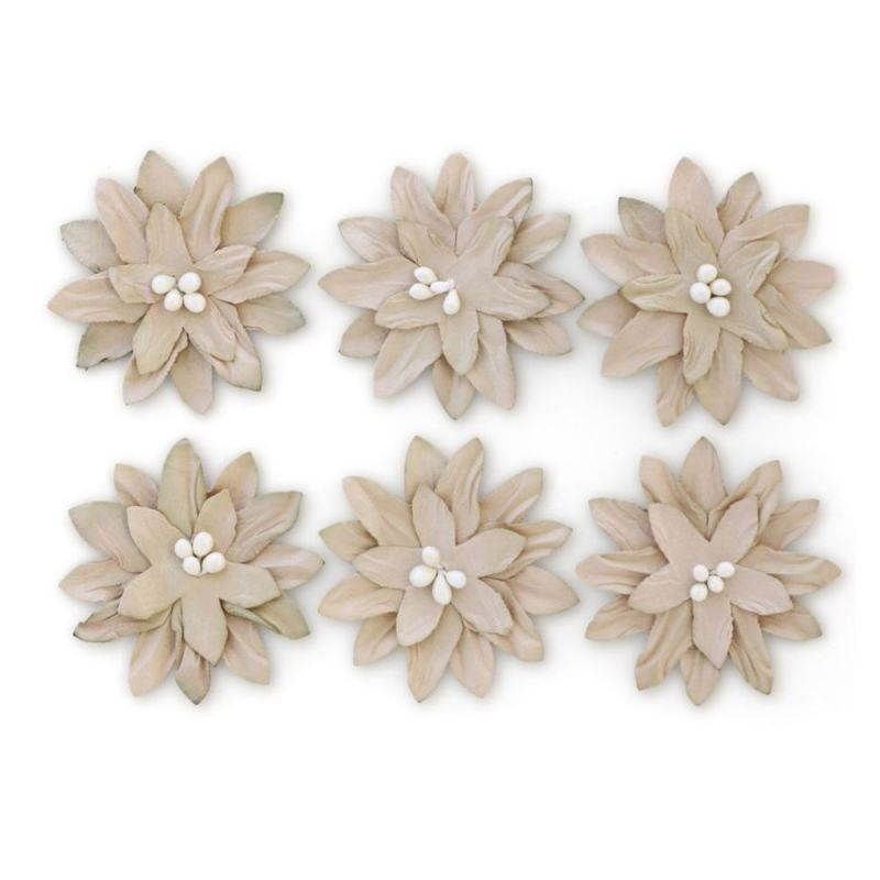 Galeria Papieru Samolepicí papírové květiny - Dalia, béžové, 6 ks