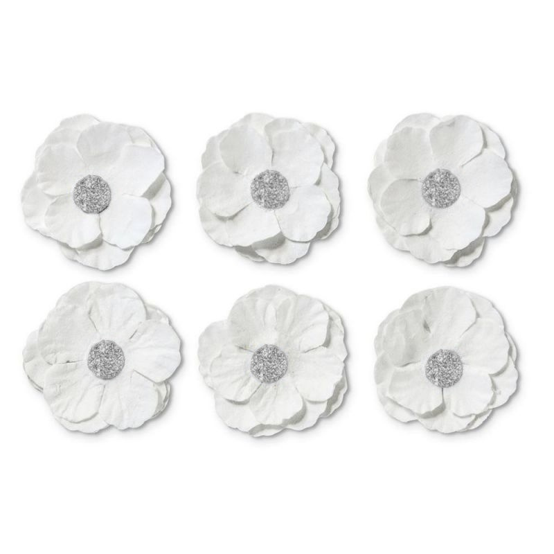 Galeria Papieru Samolepicí papírové květiny - Clematis, bílé, 6 ks