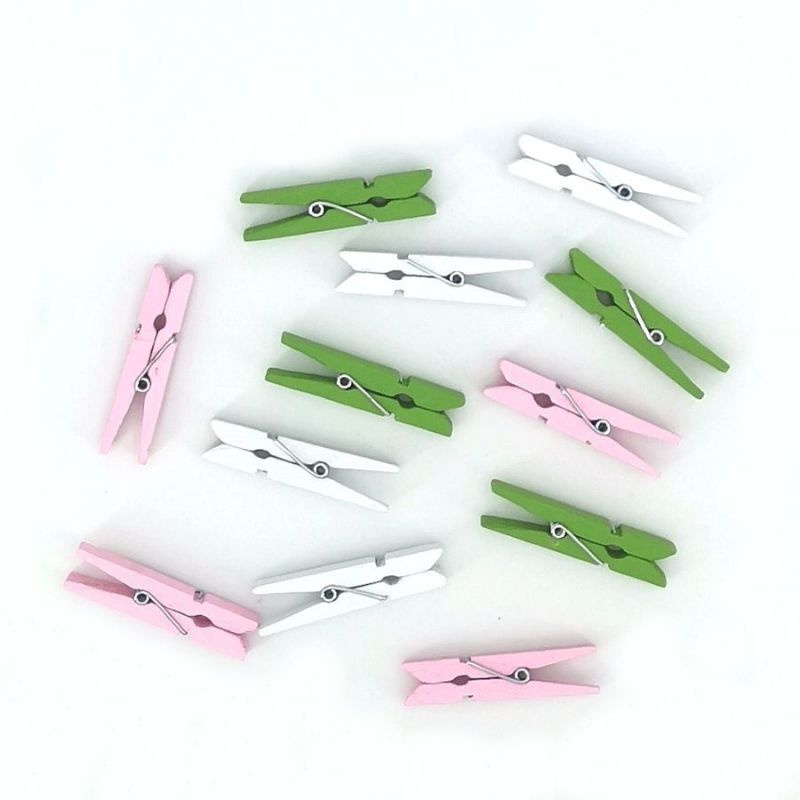 Galeria Papieru Dekorační kolíčky dřevěné - 47 mm, pastelové barvy, 12 ks