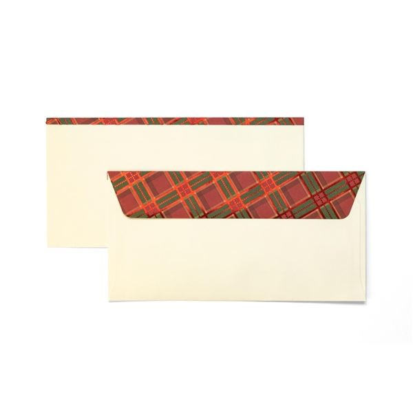 Galeria Papieru Ozdobné obálky - DL, 120 g/m2, slonová kost, károvaná klopa, 10 ks