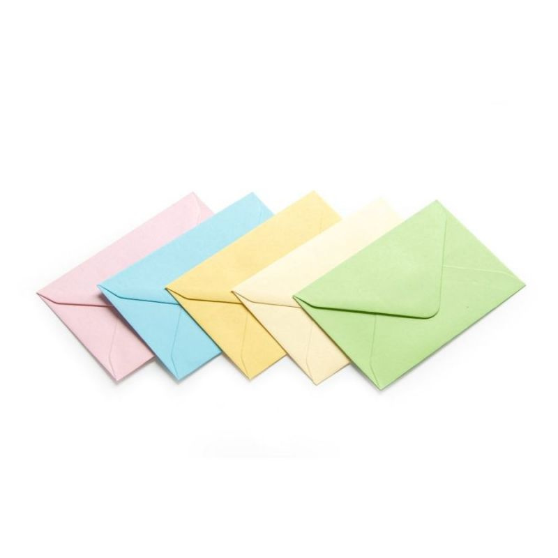 Galeria Papieru Ozdobné obálky hladké - 7 x 10 cm, 130 g/m2, pastelové barvy, 50 ks