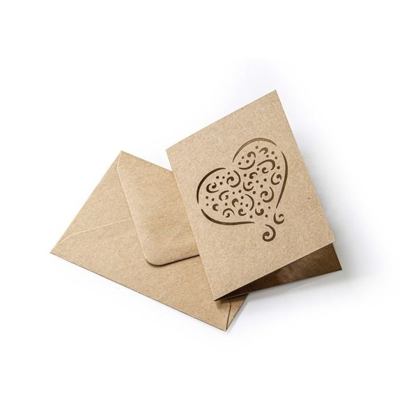 Galeria Papieru Sada přání s obálkou Kraft - 7 x 10 cm, srdce, 5 ks