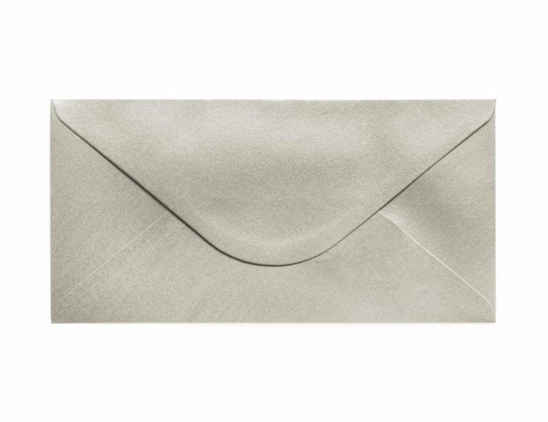 Galeria Papieru Ozdobné obálky Pearl - DL, 150 g/m2, stříbrné, 10 ks