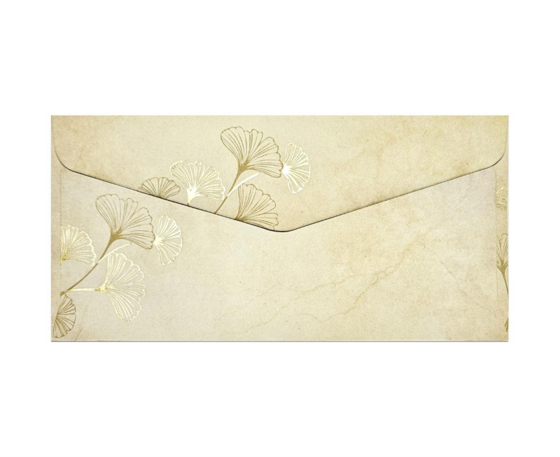 Galeria Papieru Ozdobné obálky Ginkgo - DL, 120 g/m2, motiv listu, 10 ks