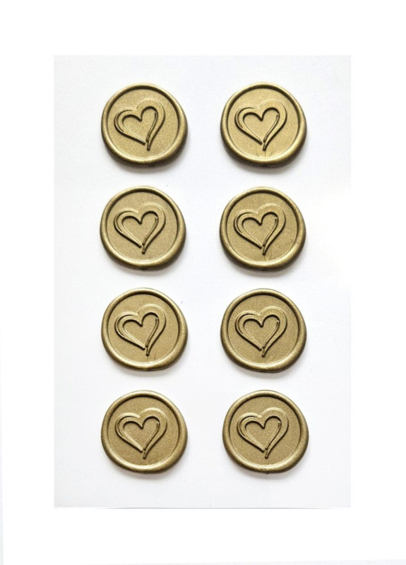 Galeria Papieru Vosková ozdobná srdce - 8 ks, zlaté