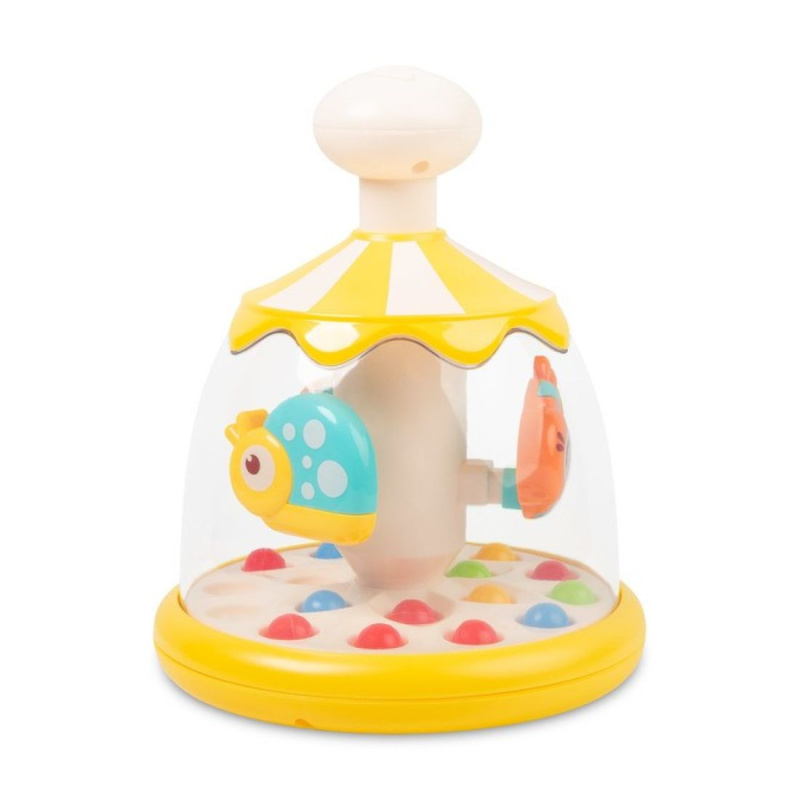 Toyz Toyz Edukační hračka Káča se zvířátky – žlutá, kolotoč, 6m+