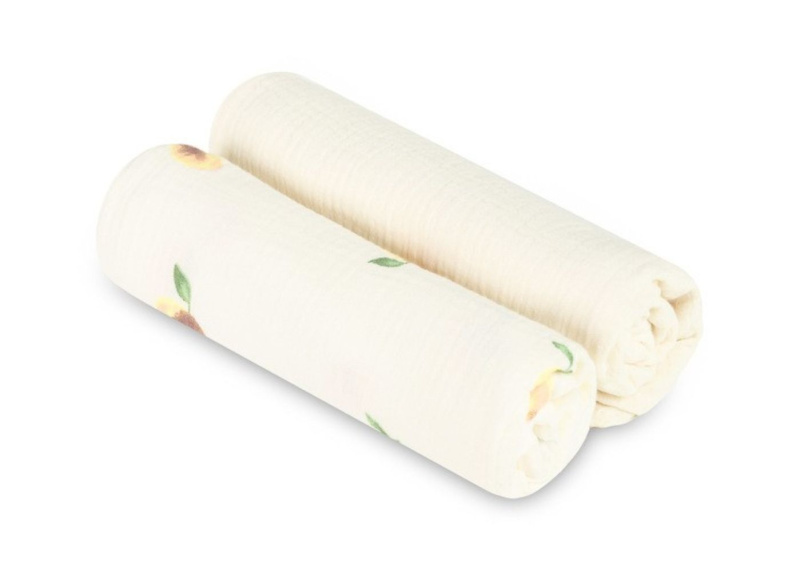 SENSILLO Mušelínové pleny krešované 60×75 cm, Peach cream - sada 2ks