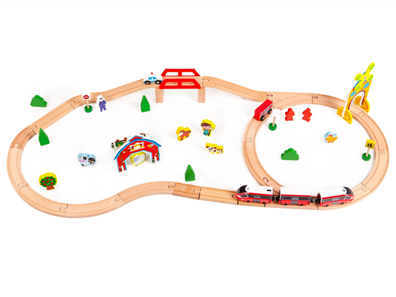 EcoToys Dřevěný vláček na baterie 69el HM015147