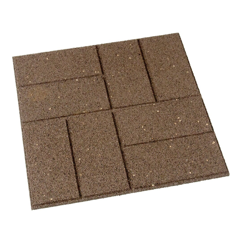 FLOMAT Hnědá gumová terasová dlažba FLOMA Cobblestone - délka 40,5 cm, šířka 40,5 cm, výška 1,5 cm