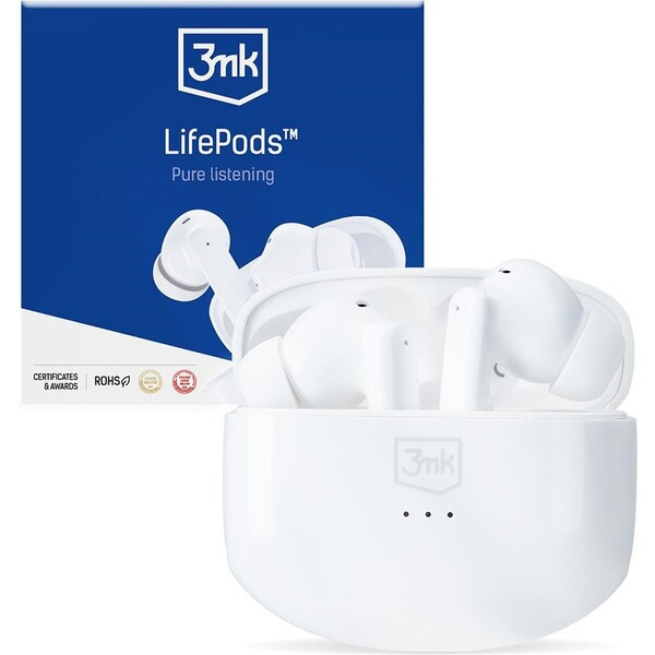 3mk LifePods bezdrátová sluchátka bílá