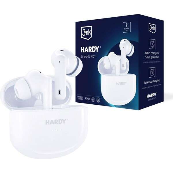 3mk Hardy LifePods Pro bezdrátová sluchátka bílá