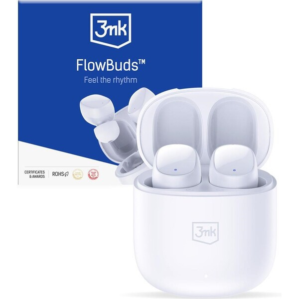 3mk FlowBuds bezdrátová sluchátka bílá