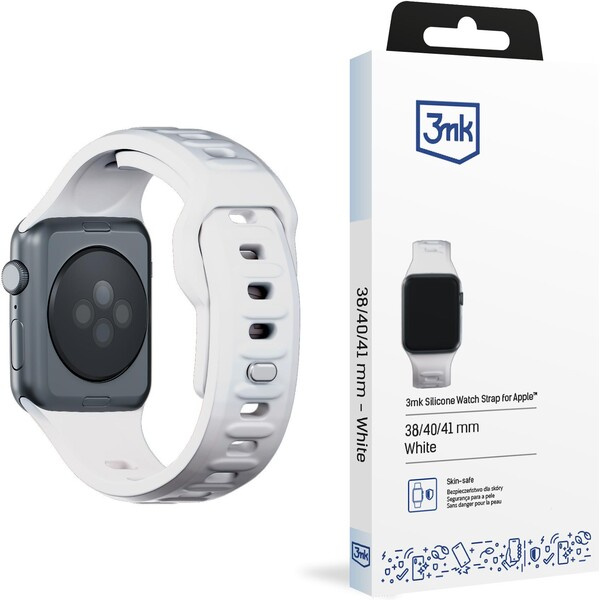 3mk Silicone Watch Strap řemínek pro Apple 38/40/41 mm bílý