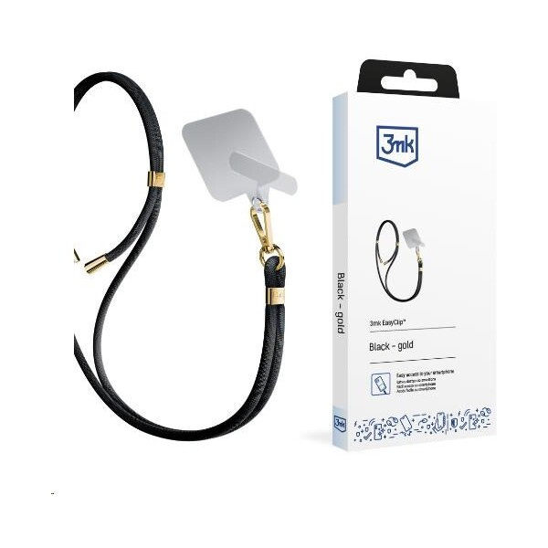 3mk EasyClip univerzální šňůrka pro telefony se zadním krytem černá