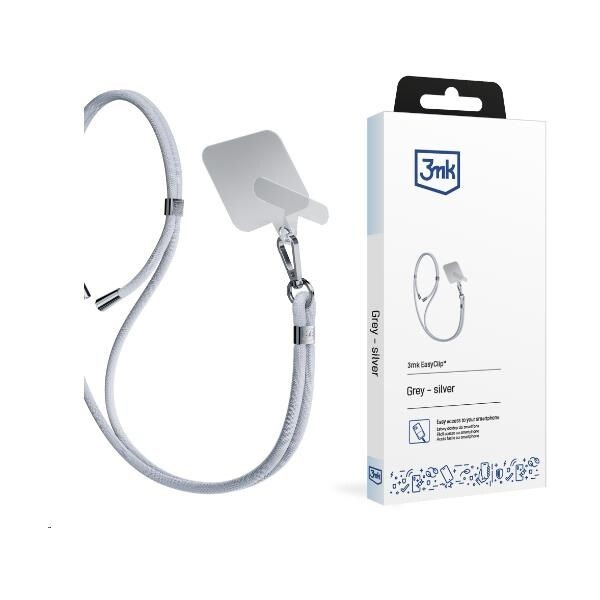 3mk EasyClip univerzální šňůrka pro telefony se zadním krytem šedá
