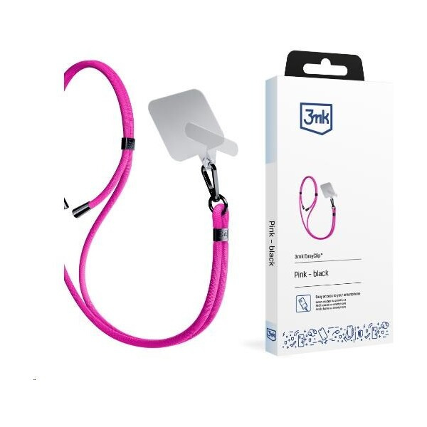 3mk EasyClip univerzální šňůrka pro telefony se zadním krytem růžová