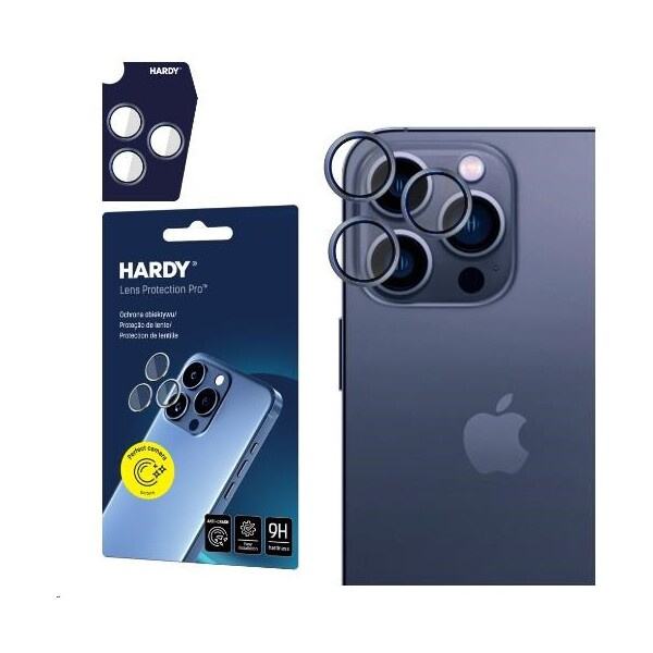 3mk Hardy Lens Protection Pro skla na fotoaparát Apple iPhone 15 Pro modrá