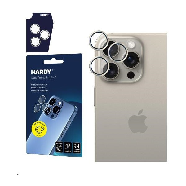3mk Hardy Lens Protection Pro skla na fotoaparát Apple iPhone 15 Pro přírodní titan