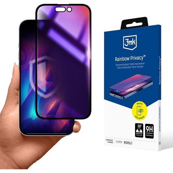 3mk ochranné sklo Rainbow Privacy pro Apple iPhone 16 Plus Čirá