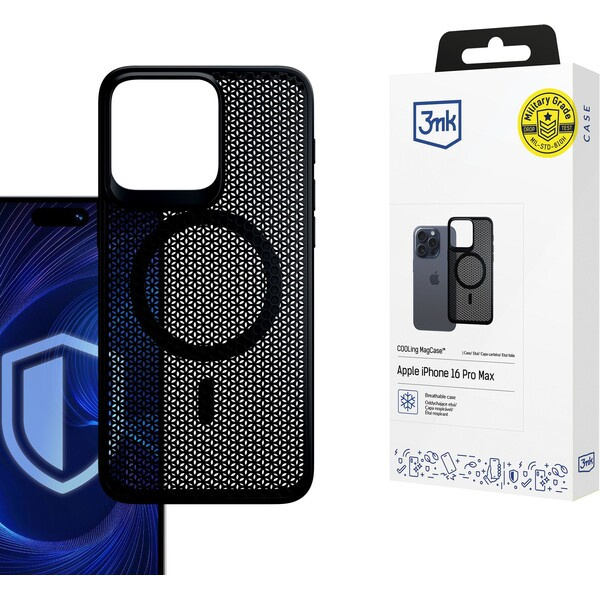 3mk ochranný kryt COOLing MagCase pro Apple iPhone 16 Pro Max Černá