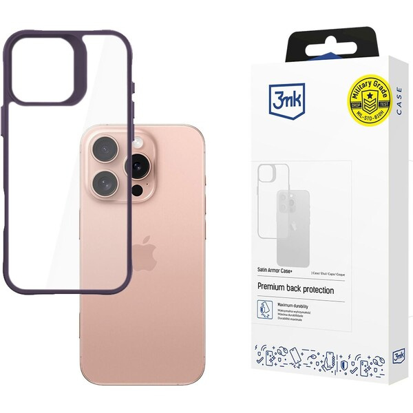 3mk ochranný kryt Satin Armor Case+ pro Apple iPhone 16 Pro Max modrá