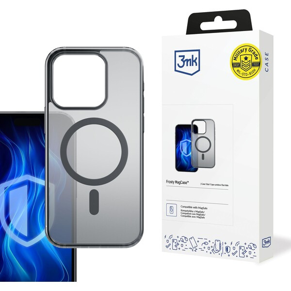3mk ochranný kryt Frosty MagCase pro Apple iPhone 16 Pro Max černá Černá