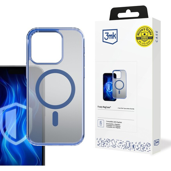 3mk ochranný kryt Frosty MagCase pro Apple iPhone 16 Pro modrá Modrá