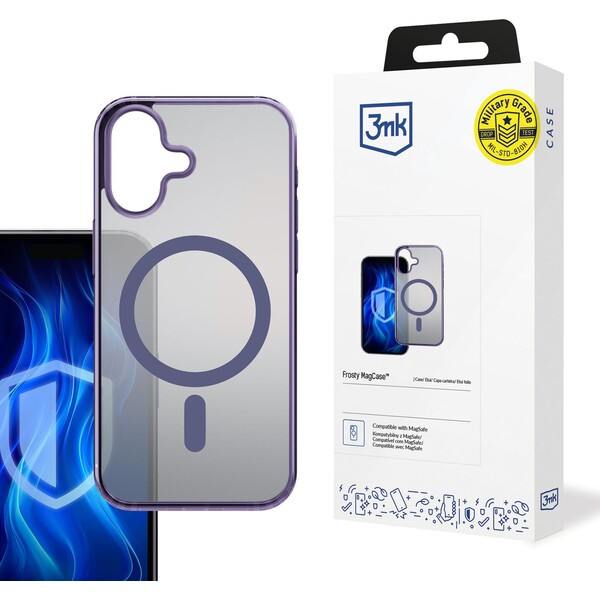 3mk ochranný kryt Frosty MagCase pro Apple iPhone 16 fialová Fialová