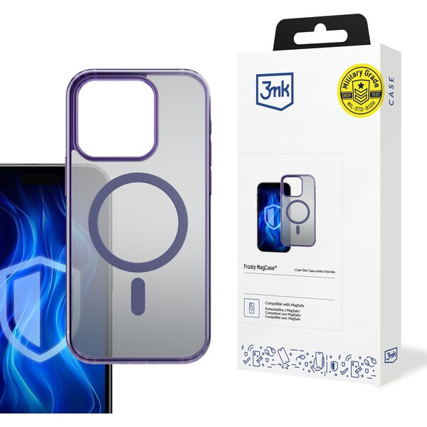 3mk ochranný kryt Frosty MagCase pro Apple iPhone 16 Pro Max fialová Fialová