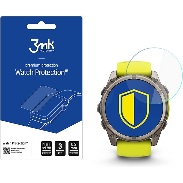 3mk ochranné sklo Watch Protection FlexibleGlass pro Garmin Fénix 8 Solar/Sapphire 51mm Čirá