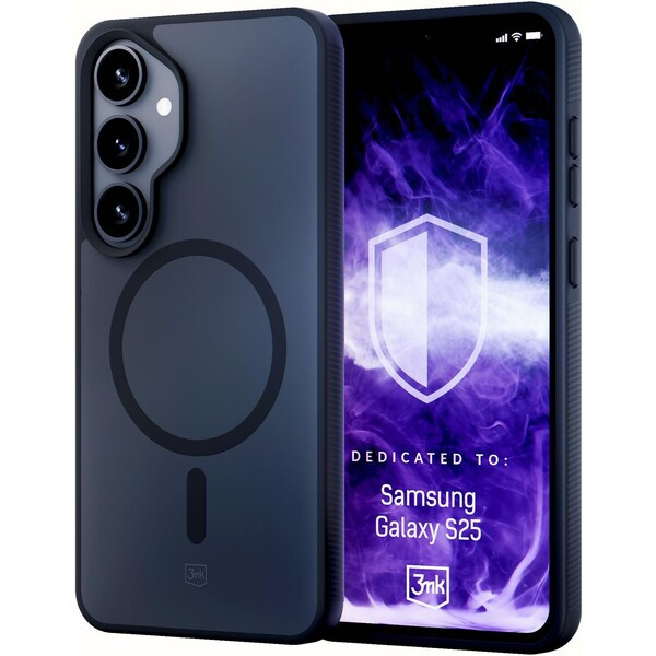 3mk ochranný kryt Smoke MagCase pro Samsung Galaxy S25 Černá