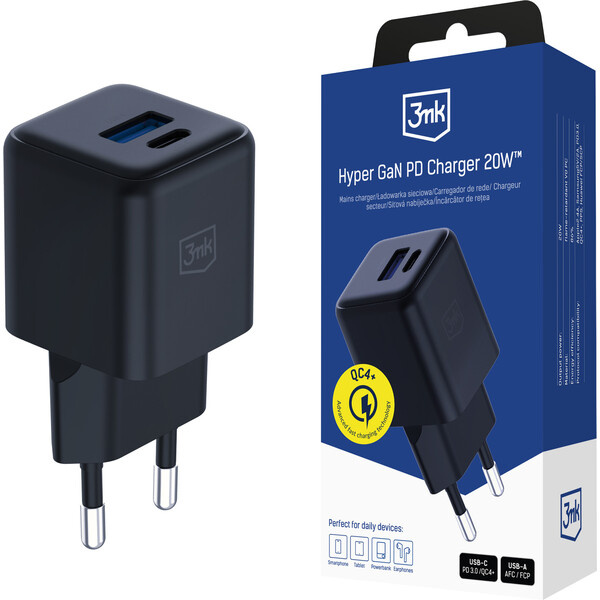 3mk Hyper GaN Charger 20W síťová nabíječka černá