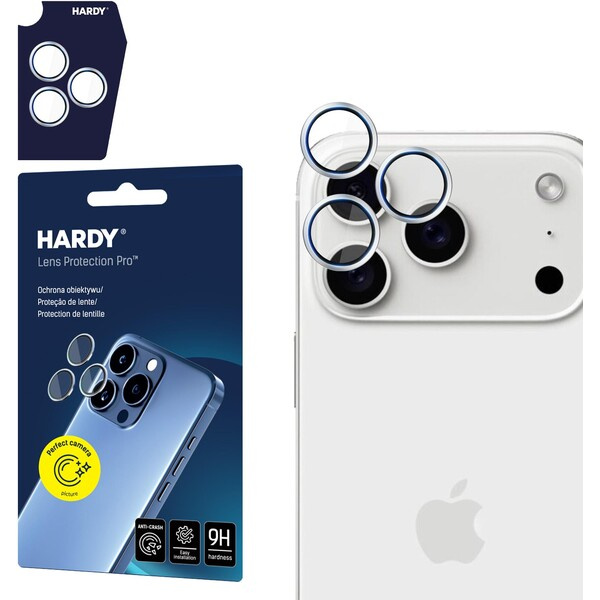 3mk HARDY Lens Protection Pro skla na fotoaparát Apple iPhone 17 Pro /17 Pro Max stříbrná