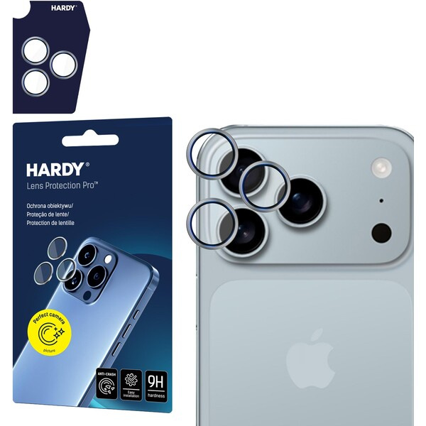 3mk HARDY Lens Protection Pro skla na fotoaparát Apple iPhone 17 Pro /17 Pro Max titanově šedá
