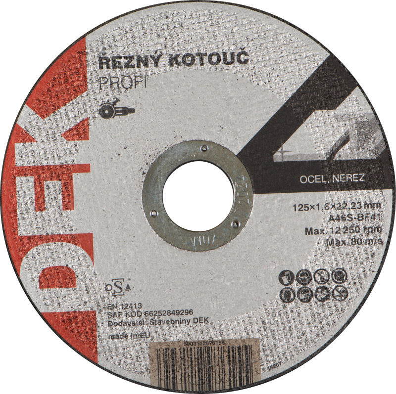 Kotouč řezný DEK PROFI 125×22,23 mm 1,6 mm