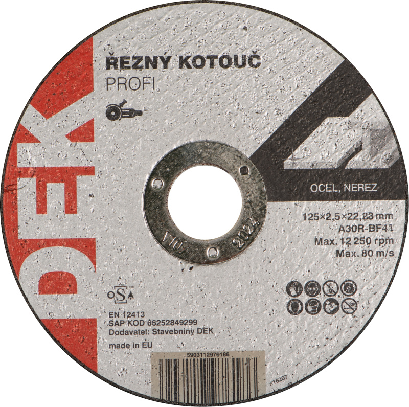 Kotouč řezný DEK PROFI 125×22,23 mm 2,5 mm