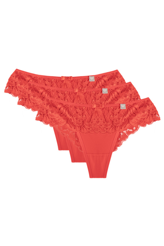 Tanga Wol-Bar Diamond 3503 3 pcs Barva: Červená, Velikost: M