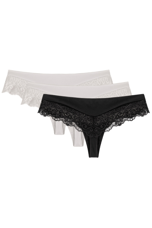 Tanga Wol-Bar Sirtaka 3 pcs Barva: Bílá, Velikost: XL