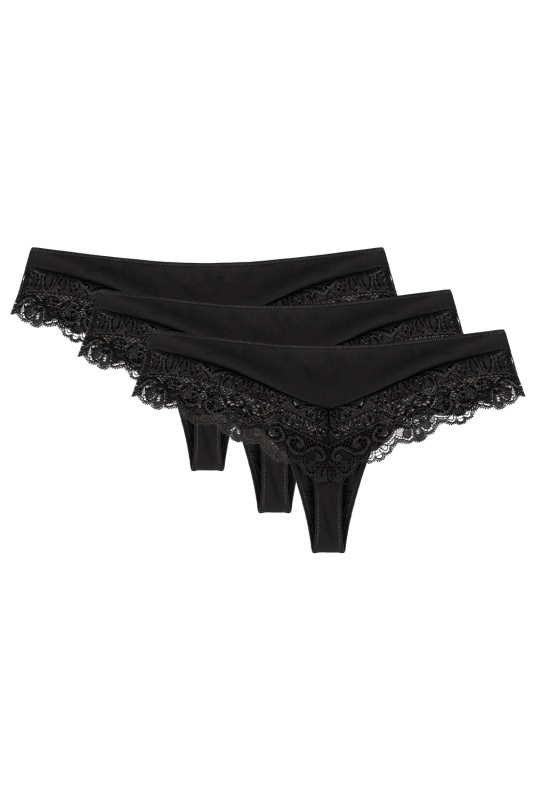 Tanga Wol-Bar Sirtaka 3 pcs Barva: Černá, Velikost: XL