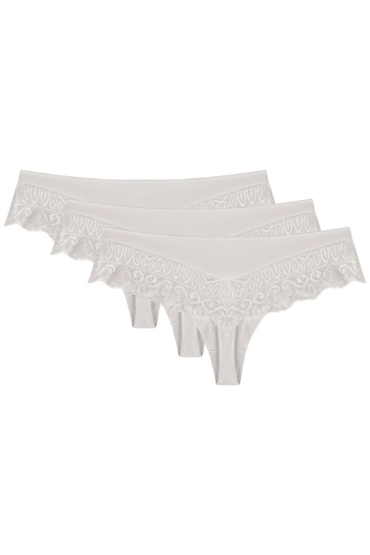 Tanga Wol-Bar Sirtaka 3 pcs Barva: Bílá, Velikost: L