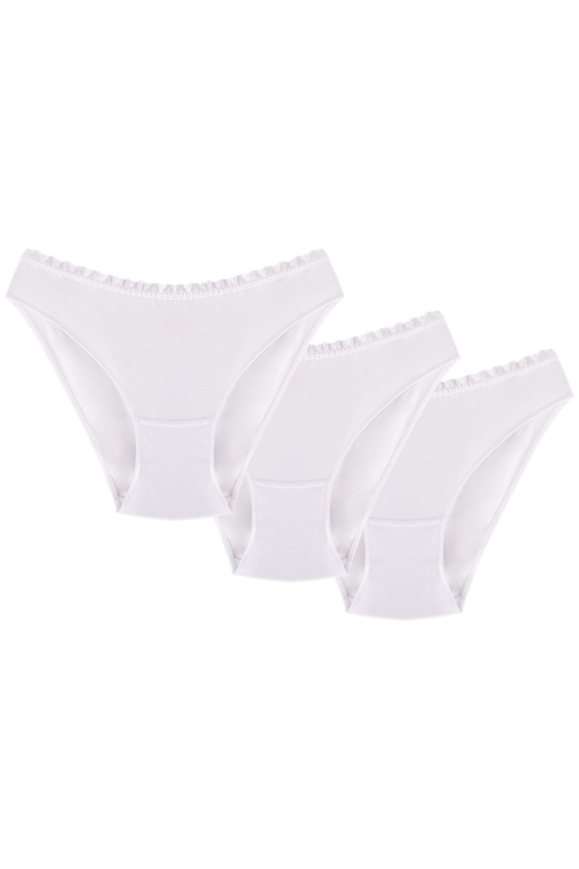 Kalhotky Wol-Bar Soft Cute 3 pcs Barva: Bílá, Velikost: S