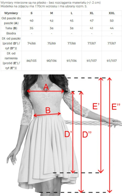 Tmavě zelené dámské šaty s delším zadním dílem a krajkovým výstřihem model 6839184 XXXL