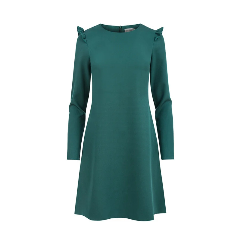 Zelené dámské trapézové šaty s volánky model 7785794 XXL