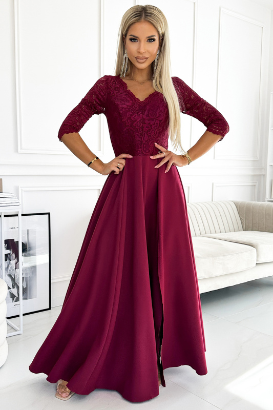 Dámské šaty 309-9 AMBER - NUMOCO bordó M